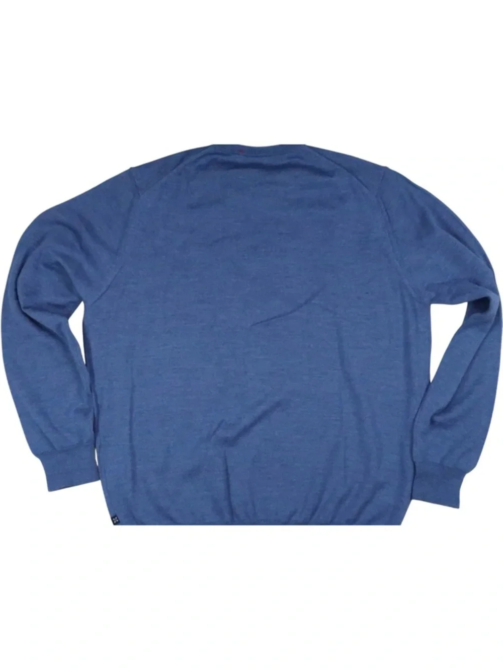 Mens FERRANTE Merino Wool Crew Neck Pullover Sweater Italy Steele Blue XL NEW - Picture 2 of 8